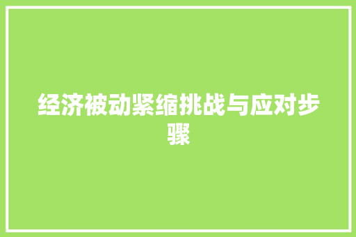 经济被动紧缩挑战与应对步骤 经济被动紧缩挑战与应对步骤