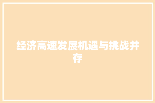 经济高速发展机遇与挑战并存 经济高速发展机遇与挑战并存