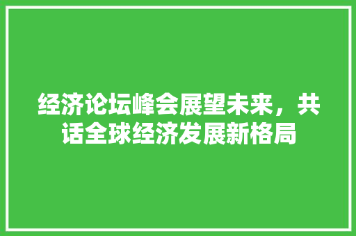 经济论坛峰会展望未来,共话全球经济发展新格局 经济论坛峰会展望未来,共话全球经济发展新格局