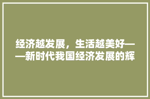 经济越发展,生活越美好——新时代我国经济发展的辉煌成就与展望 经济越发展,生活越美好——新时代我国经济发展的辉煌成就与展望