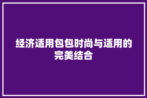 经济适用包包时尚与适用的完美结合 经济适用包包时尚与适用的完美结合