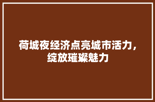 荷城夜经济点亮城市活力,绽放璀璨魅力 荷城夜经济点亮城市活力,绽放璀璨魅力