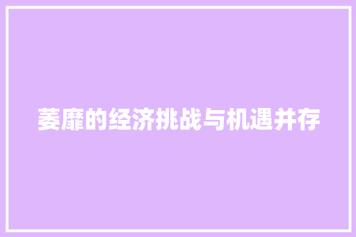 萎靡的经济挑战与机遇并存 萎靡的经济挑战与机遇并存