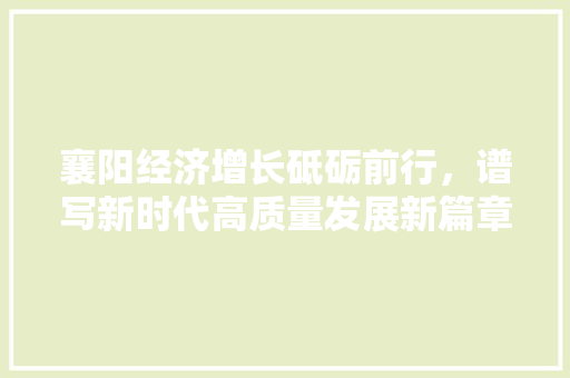 襄阳经济增长砥砺前行,谱写新时代高质量发展新篇章 襄阳经济增长砥砺前行,谱写新时代高质量发展新篇章