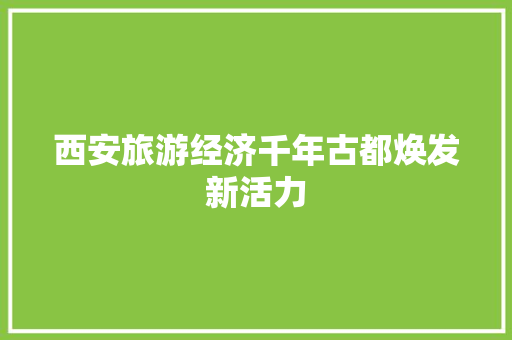 西安旅游经济千年古都焕发新活力