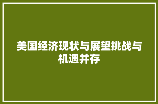 美国经济现状与展望挑战与机遇并存 美国经济现状与展望挑战与机遇并存