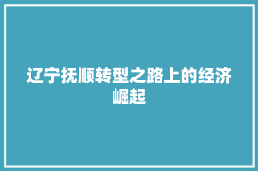辽宁抚顺转型之路上的经济崛起 辽宁抚顺转型之路上的经济崛起