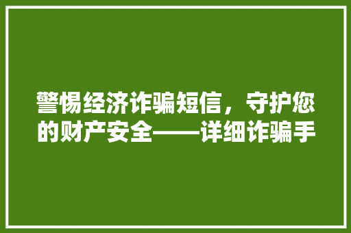 警惕经济诈骗短信,守护您的财产安全——详细诈骗手段与防范步骤 警惕经济诈骗短信,守护您的财产安全——详细诈骗手段与防范步骤
