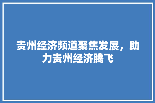 贵州经济频道聚焦发展,助力贵州经济腾飞 贵州经济频道聚焦发展,助力贵州经济腾飞