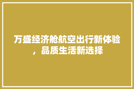 万盛经济舱航空出行新体验,品质生活新选择 万盛经济舱航空出行新体验,品质生活新选择
