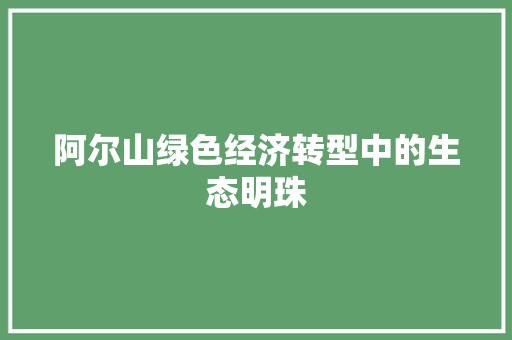 阿尔山绿色经济转型中的生态明珠 阿尔山绿色经济转型中的生态明珠