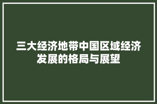 三大经济地带中国区域经济发展的格局与展望 三大经济地带中国区域经济发展的格局与展望