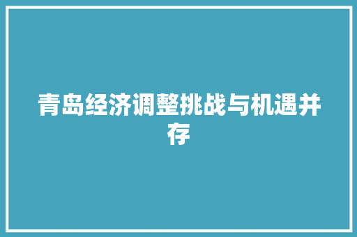 青岛经济调整挑战与机遇并存 青岛经济调整挑战与机遇并存