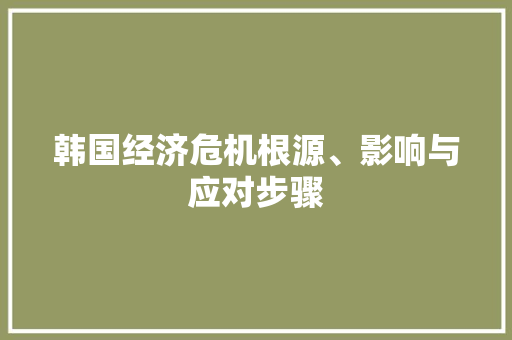 韩国经济危机根源、影响与应对步骤 韩国经济危机根源、影响与应对步骤