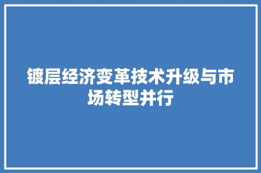 镀层经济变革技术升级与市场转型并行 镀层经济变革技术升级与市场转型并行