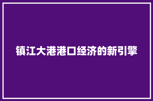 镇江大港港口经济的新引擎 镇江大港港口经济的新引擎