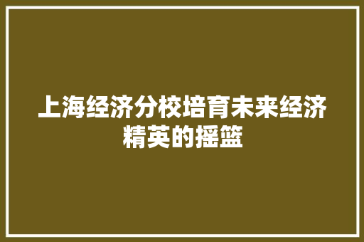 上海经济分校培育未来经济精英的摇篮 上海经济分校培育未来经济精英的摇篮