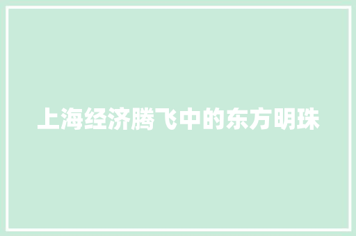 上海经济腾飞中的东方明珠