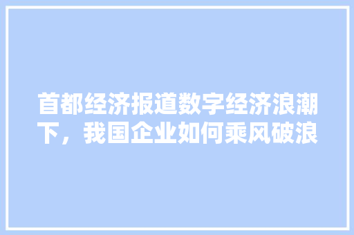 首都经济报道数字经济浪潮下,我国企业如何乘风破浪 首都经济报道数字经济浪潮下,我国企业如何乘风破浪