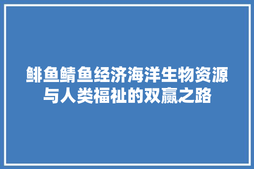 鲱鱼鲭鱼经济海洋生物资源与人类福祉的双赢之路 鲱鱼鲭鱼经济海洋生物资源与人类福祉的双赢之路