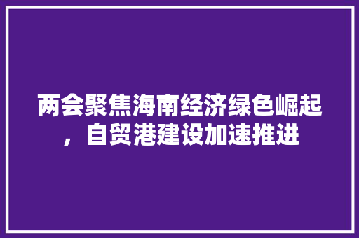两会聚焦海南经济绿色崛起,自贸港建设加速推进 两会聚焦海南经济绿色崛起,自贸港建设加速推进