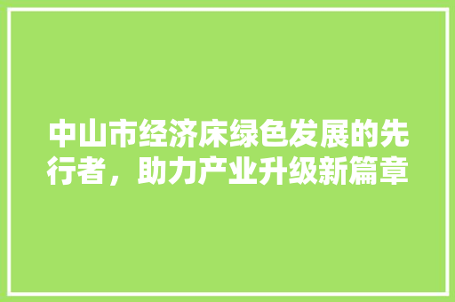 中山市经济床绿色发展的先行者，助力产业升级新篇章