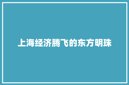 上海经济腾飞的东方明珠 上海经济腾飞的东方明珠