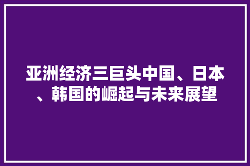 亚洲经济三巨头中国、日本、韩国的崛起与未来展望 亚洲经济三巨头中国、日本、韩国的崛起与未来展望