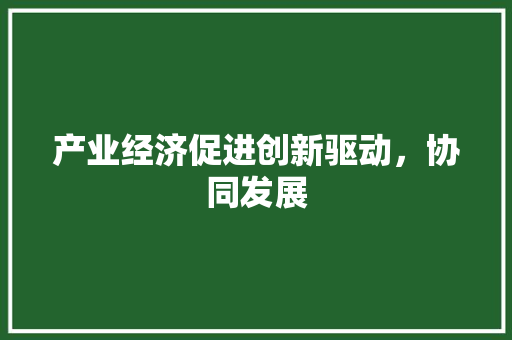 产业经济促进创新驱动,协同发展 产业经济促进创新驱动,协同发展