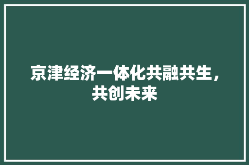京津经济一体化共融共生,共创未来 京津经济一体化共融共生,共创未来