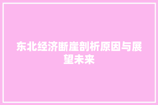 东北经济断崖剖析原因与展望未来 东北经济断崖剖析原因与展望未来