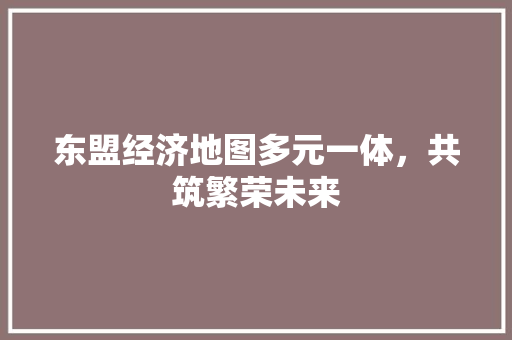 东盟经济地图多元一体,共筑繁荣未来 东盟经济地图多元一体,共筑繁荣未来