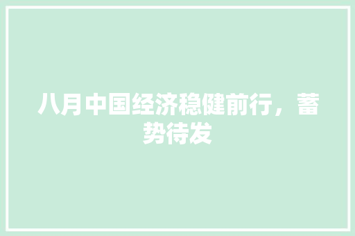 八月中国经济稳健前行,蓄势待发 八月中国经济稳健前行,蓄势待发