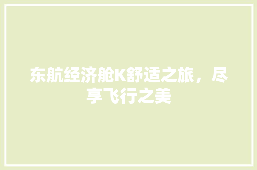 东航经济舱K舒适之旅,尽享飞行之美 东航经济舱K舒适之旅,尽享飞行之美