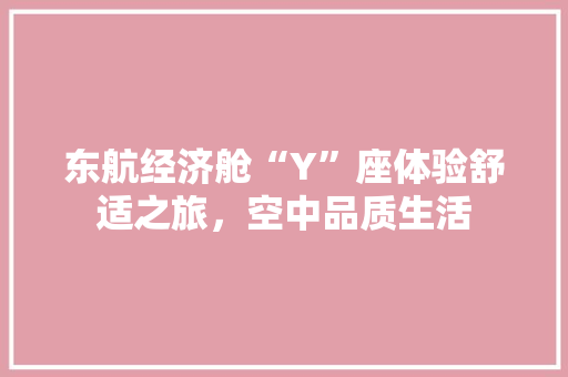 东航经济舱“Y”座体验舒适之旅,空中品质生活 东航经济舱“Y”座体验舒适之旅,空中品质生活