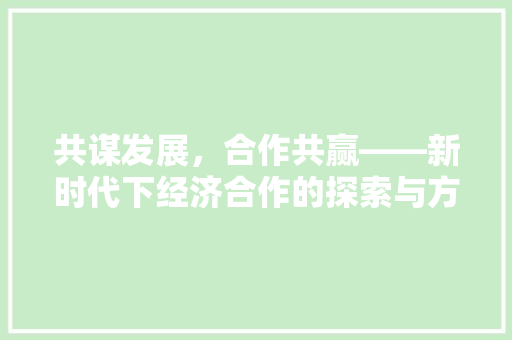共谋发展,合作共赢——新时代下经济合作的探索与方法 共谋发展,合作共赢——新时代下经济合作的探索与方法