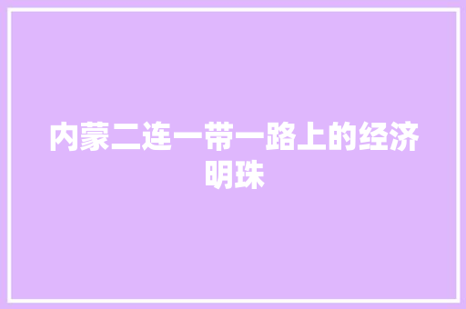 内蒙二连一带一路上的经济明珠 内蒙二连一带一路上的经济明珠