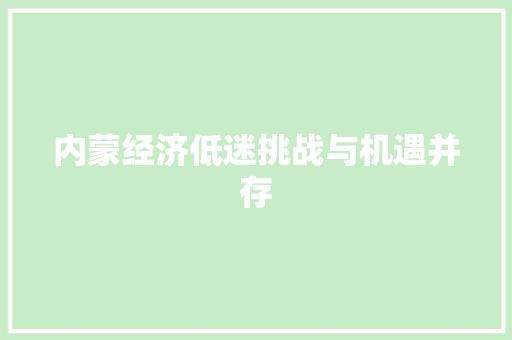内蒙经济低迷挑战与机遇并存 内蒙经济低迷挑战与机遇并存