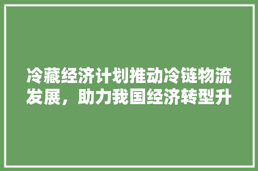 冷藏经济计划推动冷链物流发展,助力我国经济转型升级 冷藏经济计划推动冷链物流发展,助力我国经济转型升级