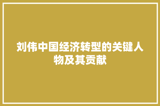 刘伟中国经济转型的关键人物及其贡献 刘伟中国经济转型的关键人物及其贡献