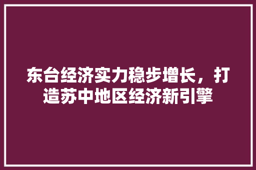 东台经济实力稳步增长,打造苏中地区经济新引擎 东台经济实力稳步增长,打造苏中地区经济新引擎