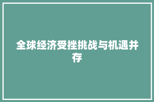 全球经济受挫挑战与机遇并存 全球经济受挫挑战与机遇并存