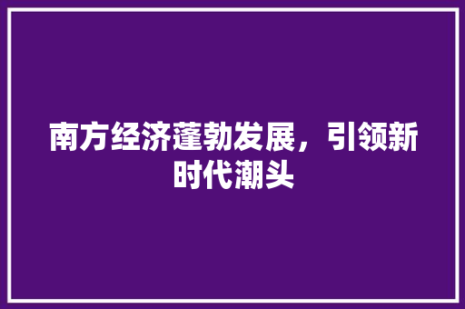 南方经济蓬勃发展,引领新时代潮头 南方经济蓬勃发展,引领新时代潮头
