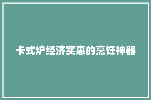 卡式炉经济实惠的烹饪神器 卡式炉经济实惠的烹饪神器