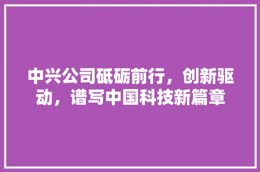 中兴公司砥砺前行，创新驱动，谱写中国科技新篇章