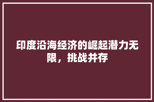 印度沿海经济的崛起潜力无限,挑战并存 印度沿海经济的崛起潜力无限,挑战并存