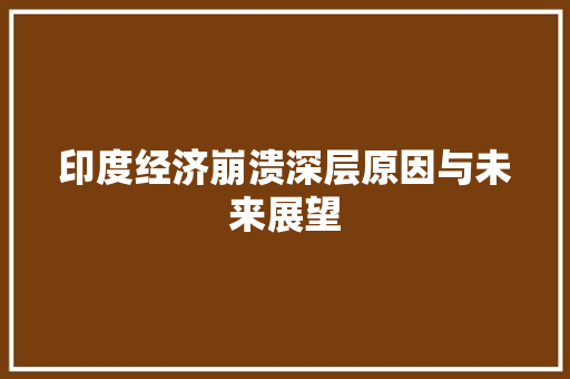 印度经济崩溃深层原因与未来展望 印度经济崩溃深层原因与未来展望