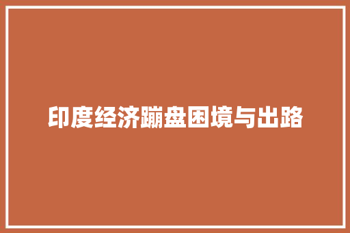 印度经济蹦盘困境与出路 印度经济蹦盘困境与出路