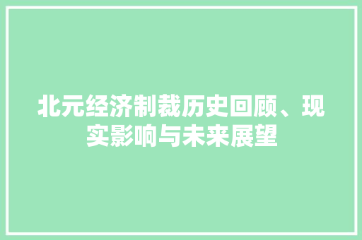 北元经济制裁历史回顾、现实影响与未来展望 北元经济制裁历史回顾、现实影响与未来展望