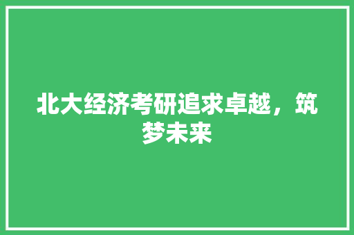 北大经济考研追求卓越,筑梦未来 北大经济考研追求卓越,筑梦未来